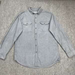 Carhartt Shirt Mens Size Large Tall Blue Chambray Long Sleeve Button Front